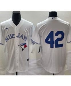 MLB Blue Jays 42 White Nike Cool Base Men Jersey