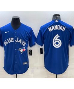MLB Blue Jays 6 Alek Manoah Blue Nike Cool Base Men Jersey
