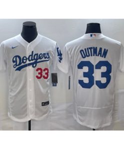 MLB Dodgers 33 Outman White Nike Flexbase Men Jersey