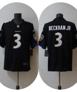 Men's Baltimore Ravens #3 Odell Beckham Jr. Black Vapor Untouchable Football Jersey