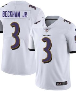 Men's Baltimore Ravens #3 Odell Beckham Jr. White Vapor Untouchable Football Jersey