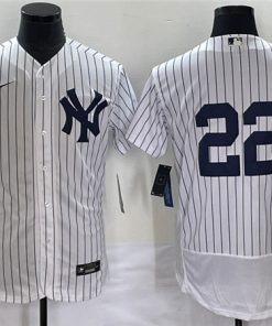 Men's New York Yankees #22 Harrison Bader White Flex Base Stitched Baseball Jersey