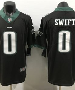 Men's Philadelphia Eagles #0 D'Andre Swift Black 2023 Draft Vapor Limited Stitched Football Jersey