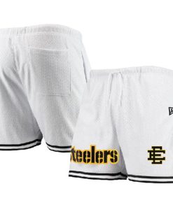 Men's Pittsburgh Steelers Pro White Black Shorts