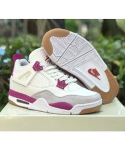 Women Nike SB x Air Jordan 4 White Purple Shoes