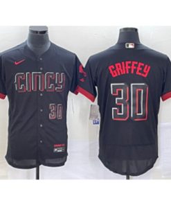 MLB Reds 30 Griffey Black 2023 City Connect Nike Flexbase Men Jersey