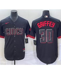 MLB Reds 30 Ken Griffey Black 2023 City Connect Nike Cool Base Men Jersey