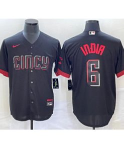 MLB Reds 6 Jonathan India Black 2023 City Connect Nike Cool Base Men Jersey