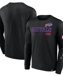 Men's Buffalo Bills Black High Whip Pitcher Long Sleeve T-Shirt
