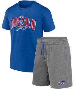 Men's Buffalo Bills Royal Heather Gray Arch T-Shirt and Shorts Combo Set