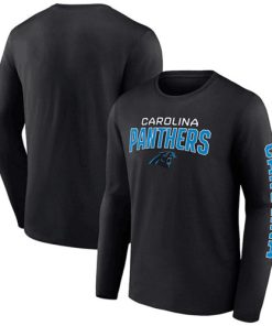 Men's Carolina Panthers Black Go The Distance Long Sleeve T-Shirt
