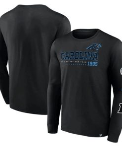 Men's Carolina Panthers Black High Whip Pitcher Long Sleeve T-Shirt