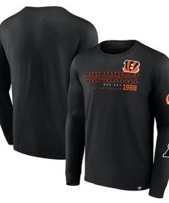 Men's Cincinnati Bengals Black High Whip Pitcher Long Sleeve T-Shirt