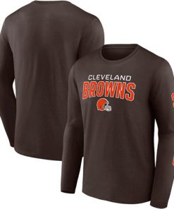 Men's Cleveland Browns Brown Go The Distance Long Sleeve T-Shirt