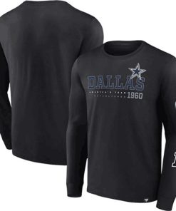Men's Dallas Cowboys Black High Whip Pitcher Long Sleeve T-Shirt