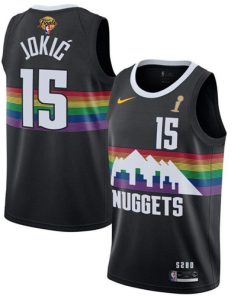 Men's Denver Nuggets #15 Nikola Jokic Black 2023 Finals Champions City Edition Stitched Basketball Jersey