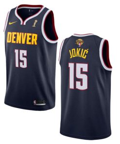 Men's Denver Nuggets #15 Nikola Jokic Navy 2023 Finals Champions Icon Edition Stitched Basketball Jersey