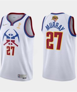 Men's Denver Nuggets #27 Jamal Murray White 2023 Finals Champions Earned Edition Stitched Basketball Jersey
