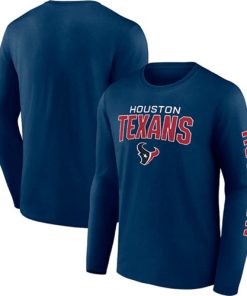 Men's Houston Texans Navy Go The Distance Long Sleeve T-Shirt
