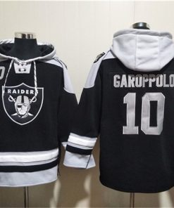 Men's Las Vegas Raiders #10 Jimmy Garoppolo Black Ageless Must-Have Lace-Up Pullover Hoodie