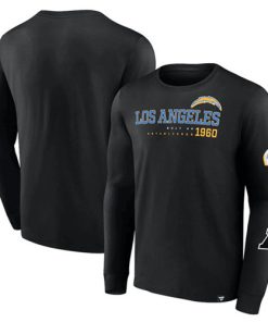 Men's Los Angeles Chargers Black High Whip Pitcher Long Sleeve T-Shirt
