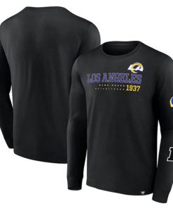 Men's Los Angeles Rams Black Go The Distance Long Sleeve T-Shirt