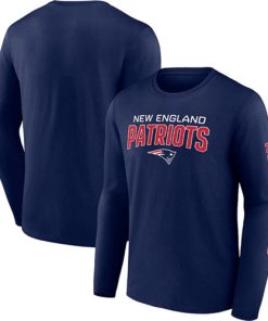 Men's New England Patriots Navy Go The Distance Long Sleeve T-Shirt