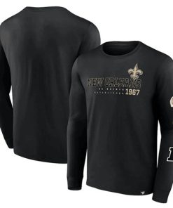 Men's New Orleans Saints Black High Whip Pitcher Long Sleeve T-Shirt