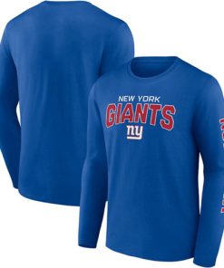 Men's New York Giants Blue Go The Distance Long Sleeve T-Shirt