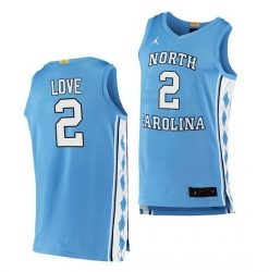 Men's North Carolina Tar Heels #2 Caleb Love Blue Jersey