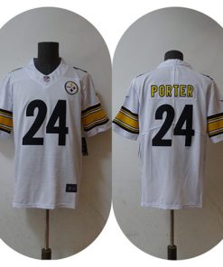 Men's Pittsburgh Steelers #24 Joey Porter Jr. White 2023 Draft Vapor Untouchable Limited Stitched Jersey