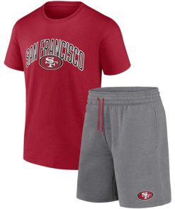 Men's San Francisco 49ers Red Heather Gray Arch T-Shirt and Shorts Combo Set