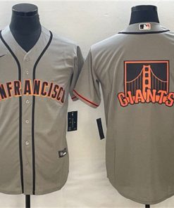 Men's San Francisco Giants Gray Team Big Logo Cool Base Stitched Jersey