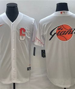 Men's San Francisco Giants White Team Big Logo Cool Base Stitched Baseball Jersey