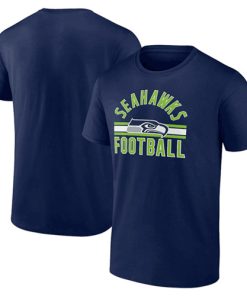 Men's Seattle Seahawks Navy Arch Stripe T-Shirt