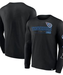 Men's Tennessee Titans Black High Whip Pitcher Long Sleeve T-Shirt
