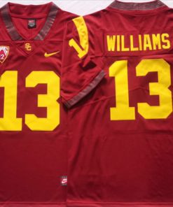 Men's USC Trojans #13 Caleb Williams Red Stitched Jersey
