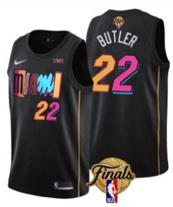 NBA Heat 22 Jimmy Butler Black 2023 Finals City Edition Nike Mne Jersey