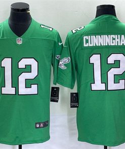 Men's Philadelphia Eagles #12 Randall Cunningham Green Stitched Football Jersey