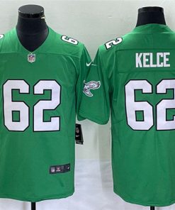 Men's Philadelphia Eagles #62 Jason Kelce Green Stitched Football Jersey