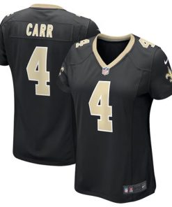 Women's New Orleans Saints #4 Derek Carr Black Stitched Jersey(Run Small)