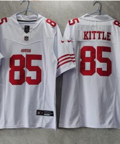 Men's San Francisco 49ers #85 George Kittle White 2023 F.U.S.E. Vapor Untouchable Limited Stitched Football Jersey