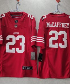 Men's San Francisco 49ers #23 Christian McCaffrey Red 2023 F.U.S.E. Vapor Untouchable Limited Stitched Football Jersey