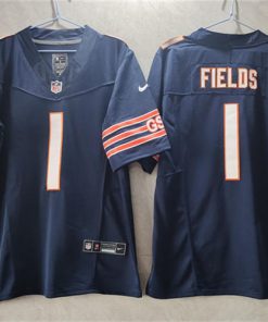 Men's Chicago Bears #1 Justin Fields Navy 2023 F.U.S.E. Vapor Untouchable Limited Stitched Football Jersey