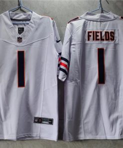 Men's Chicago Bears #1 Justin Fields White 2023 F.U.S.E. Vapor Untouchable Limited Stitched Football Jersey