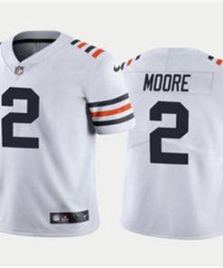 Men's Chicago Bears #2 DJ Moore White Limited Stitched Football Jersey