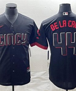 Men's Cincinnati Reds #44 Elly De La Cruz 2023 City Connect Cool Base Stitched Baseball Jersey