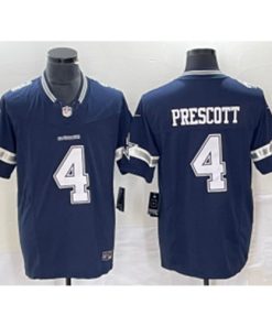 Men's Dallas Cowboys #4 Dak Prescott Navy 2023 F.U.S.E. Vapor Limited Stitched Football Jersey