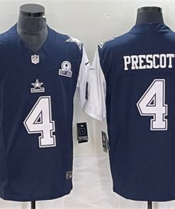 Men's Dallas Cowboys #4 Dak Prescott Navy 2023 F.U.S.E. With 1960 Patch Vapor Limited Stitched Football Jersey