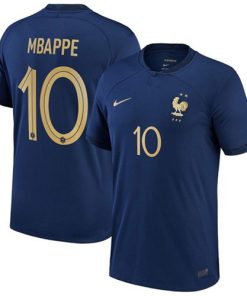 Men's France #10 Mbappé Navy Home Soccer Jersey